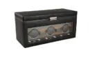 WOLF Roadster Triple Watch Winder with Cover, Storage & Travel Case